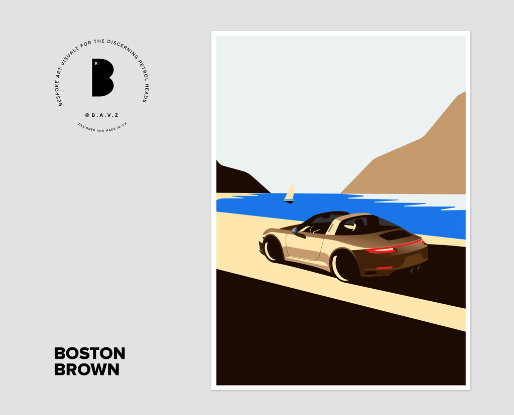 Porsche Targa boston brown wall art