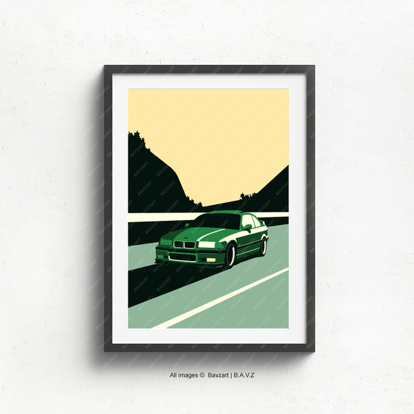 BMW e36 M3 wall art