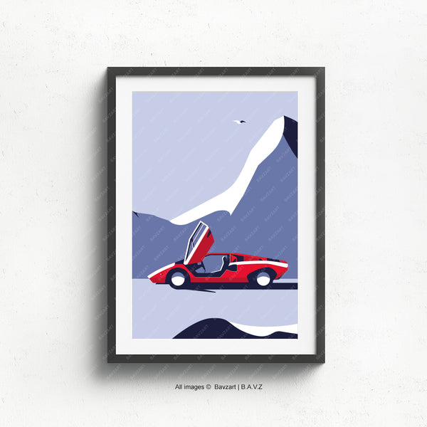 Frozen Lamborghini Countach LP400 wall art