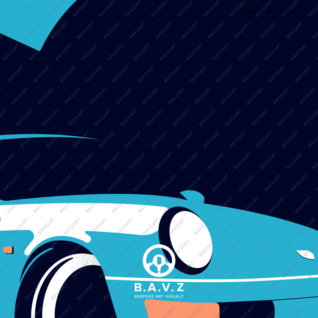 Go follow Porsche 964 wall art