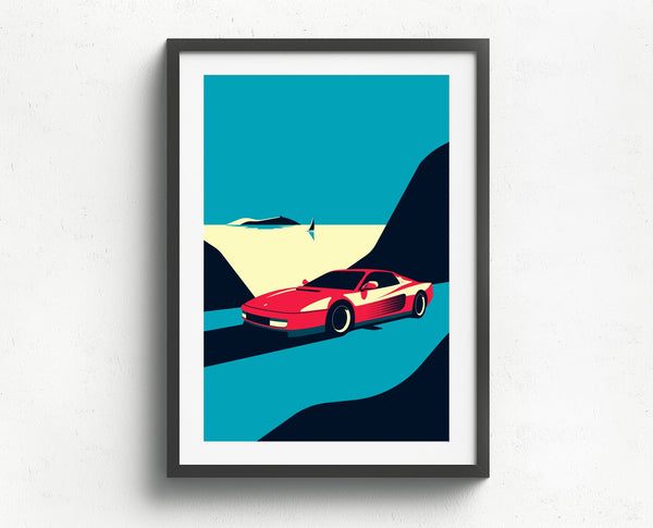 Ferrari Testarossa wall art