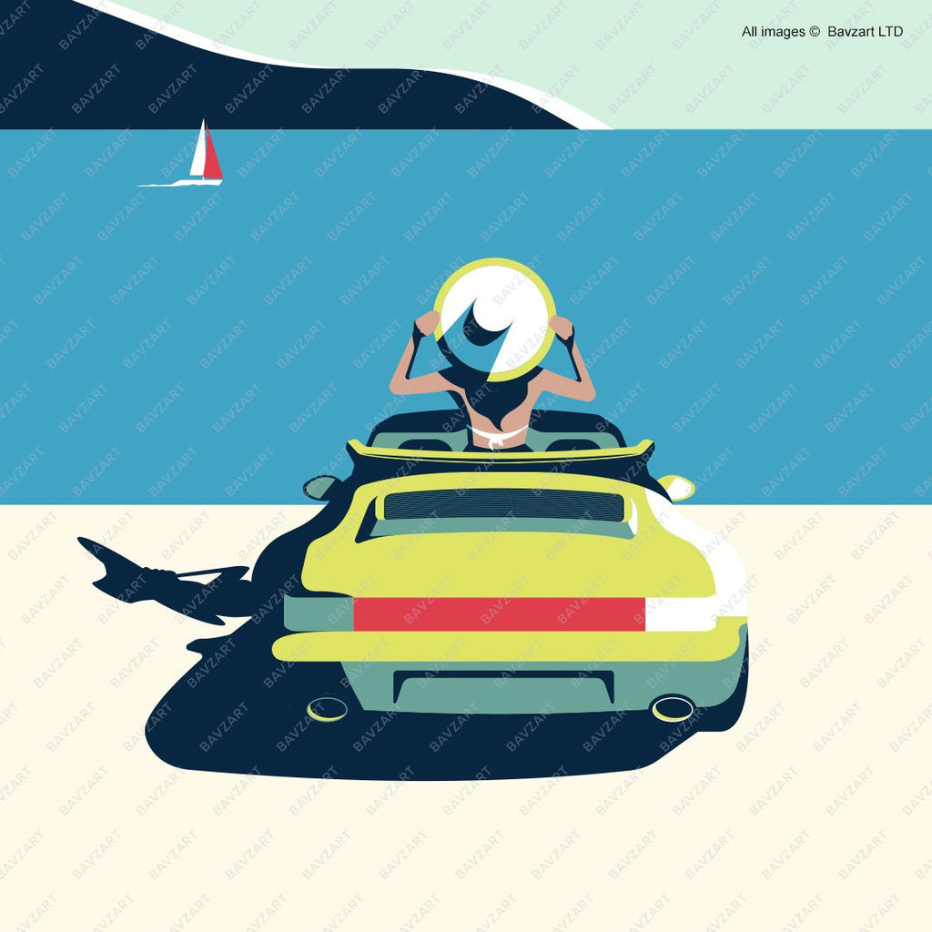 Porsche 911 964 Cabriolet automotive art