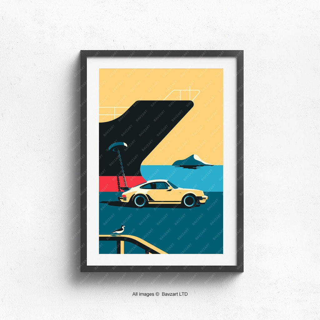 Classic Porsche turbo at the yard - wall art
