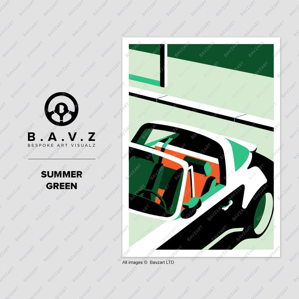 Porsche Targa summer green wall art