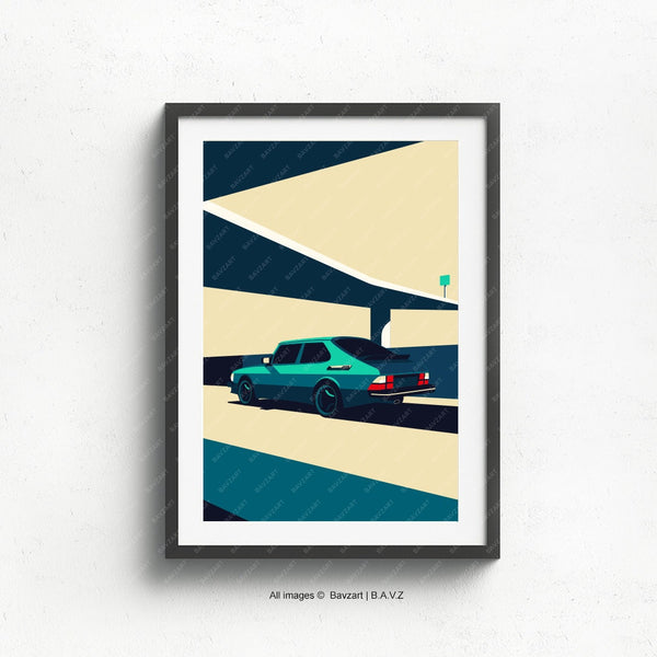 The Freeway Saab 900 wall art