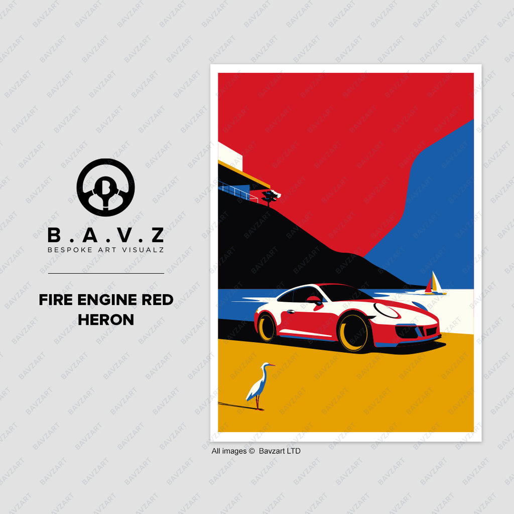 Porsche red wall art