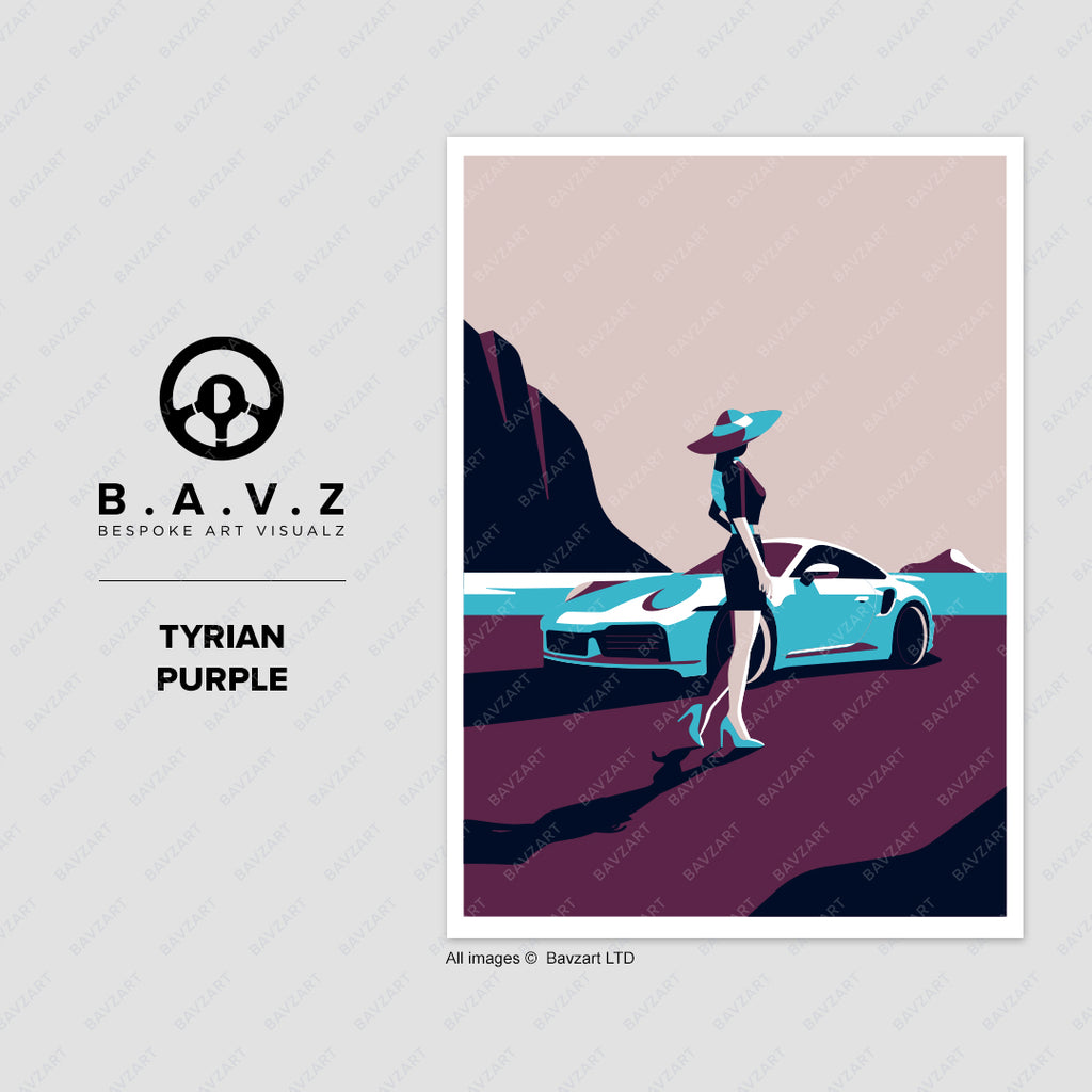 Her love for Porsche 911 tyrian purple wall art