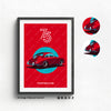 Celebrate the legacy of the Porsche 356 with this timeless anniversary poster