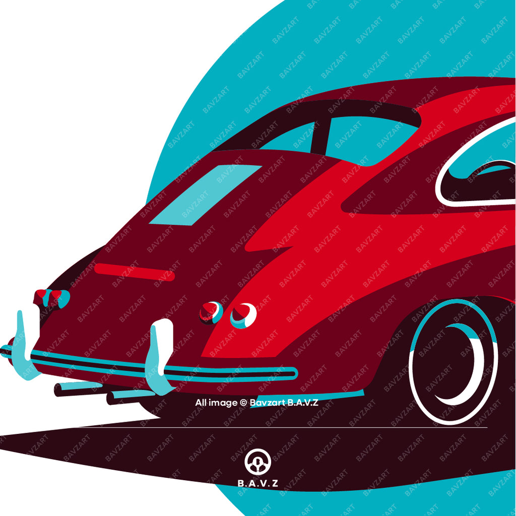 Pay homage to Porsche's enduring legacy with this elegant artwork celebrating the 75th anniversary of the iconic 356 model