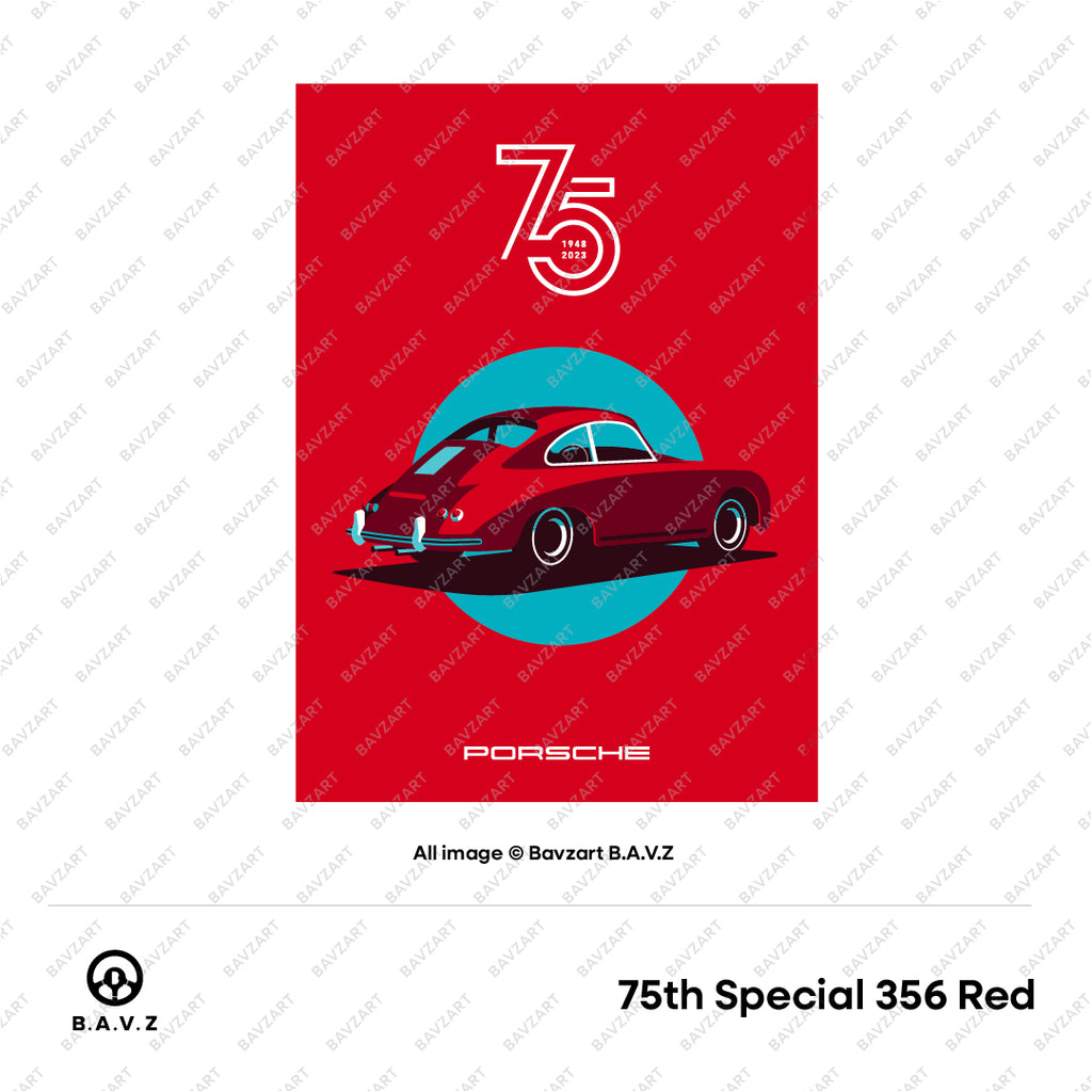 Capture the essence of automotive history with our classic Porsche 356 anniversary poster