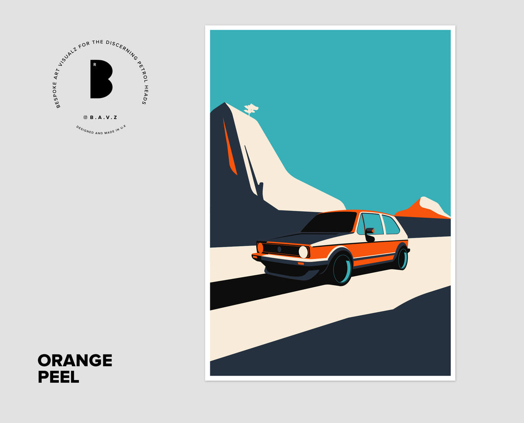 VW Golf MK1 orange peel wall art