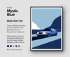 The Mercedes Benz 190e mystic blue wall art
