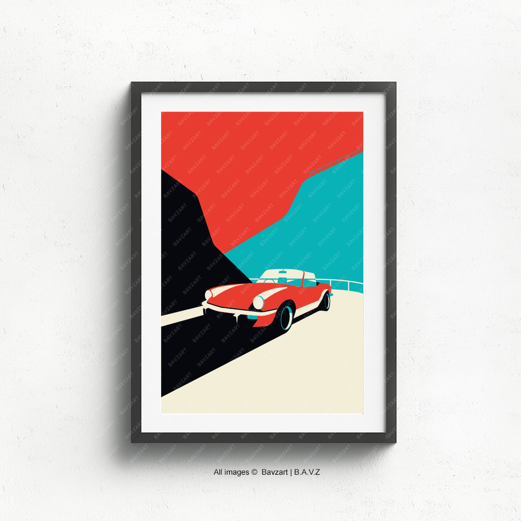 Cliff in my Triumph Spitfire - car wall art