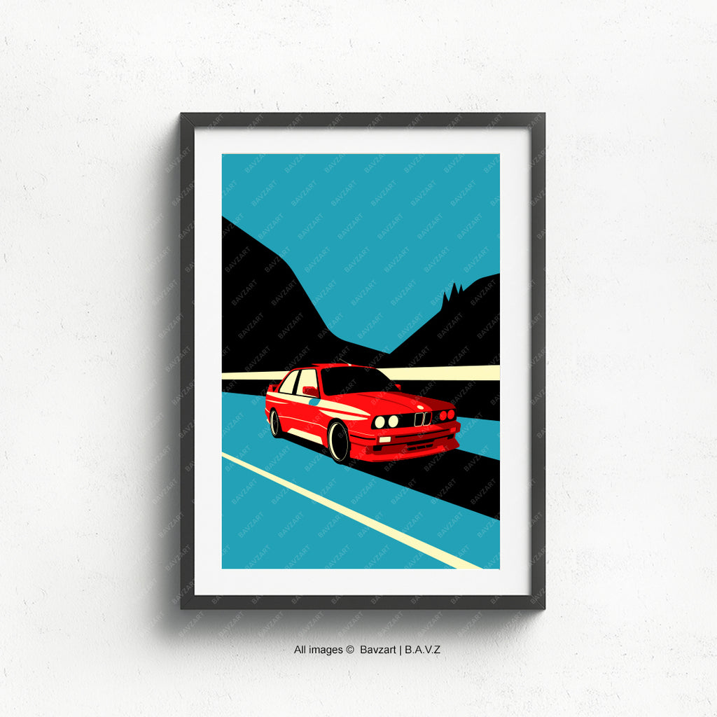 Gorgeous BMW e30 M3 wall art