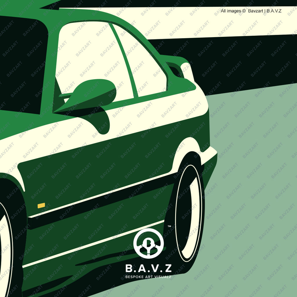 In the fast lane with BMW e36 M3 wall art