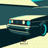 VW Golf MK2 GTI automotive art