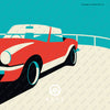 Cliff in my Triumph Spitfire - wall art
