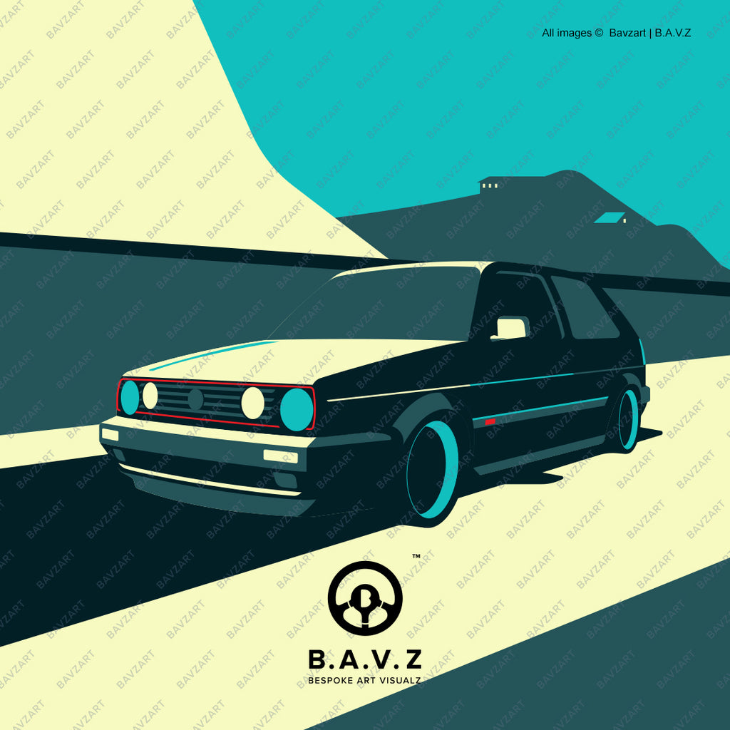 VW Golf MK2 GTI art
