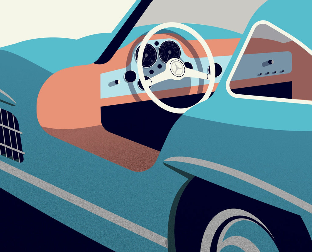 Mercedes Benz 300 SL automotive art