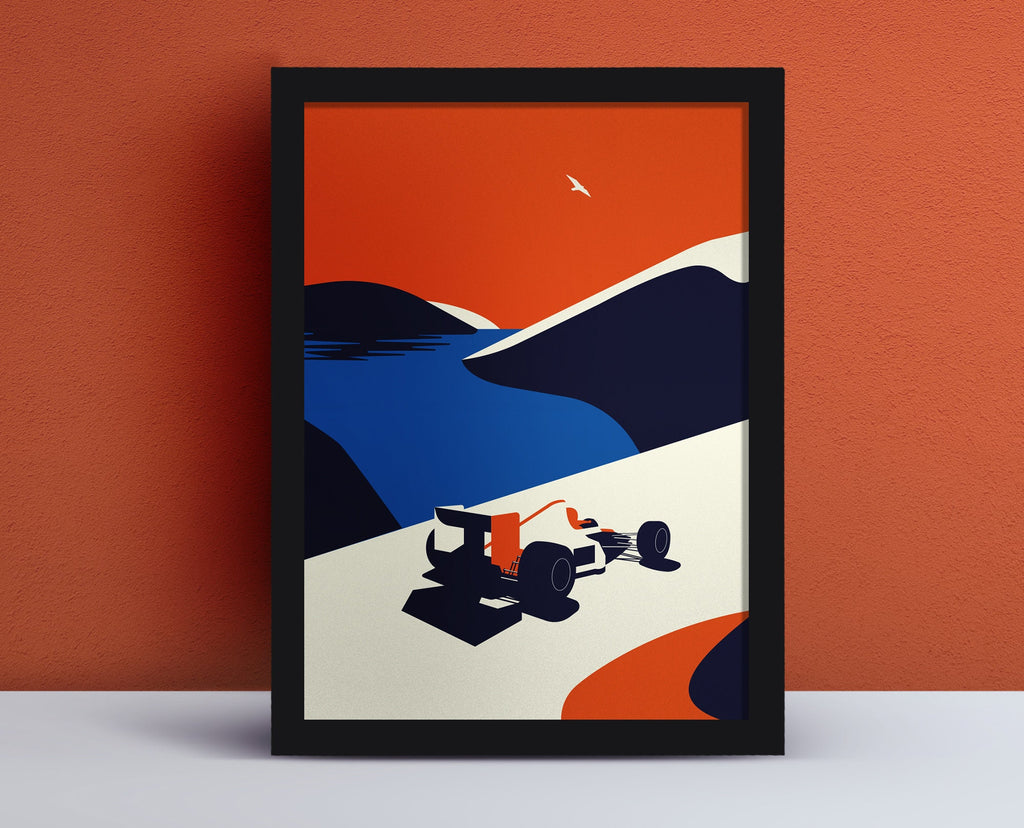 F1 Senna over the hills car wall art