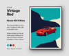 Mazda MX5 vintage red wall art