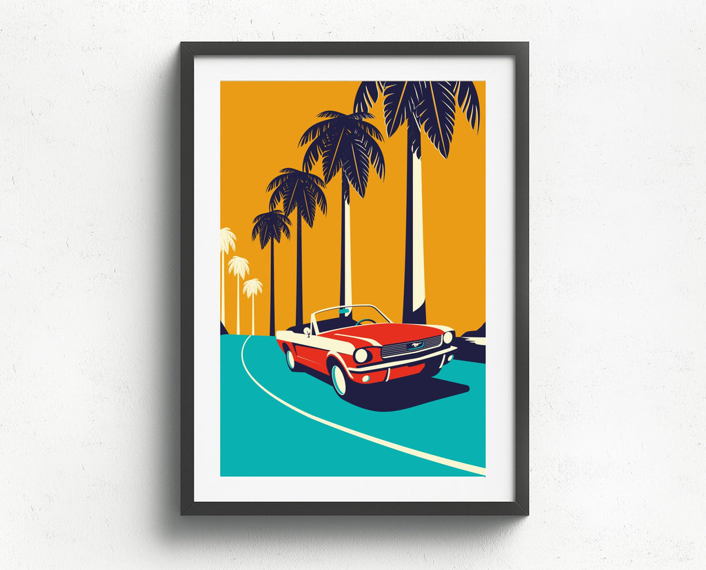 California dreaming Ford Mustang 65 - wall art