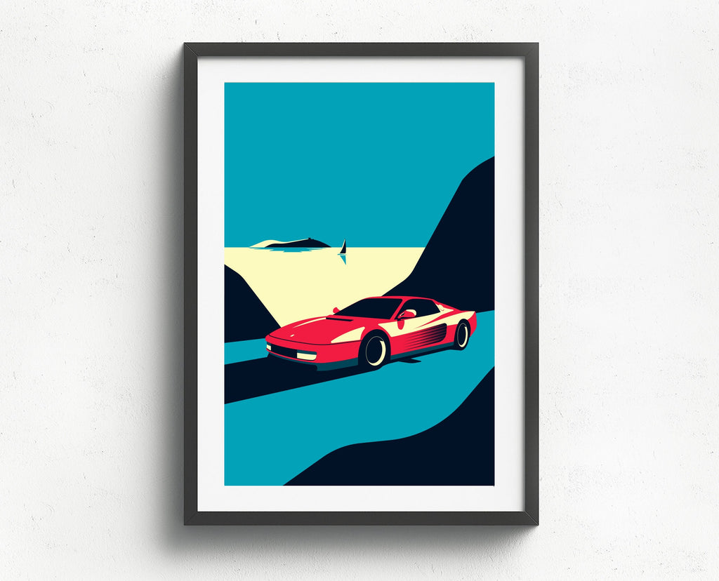 Ferrari Testarossa wall art
