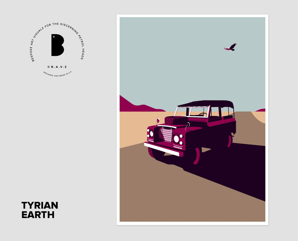 landrover series 3 tyrian earth wall art