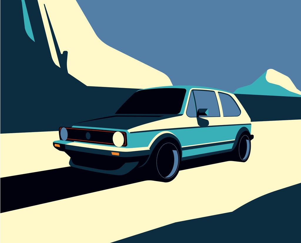 VW Golf MK1 automotive art