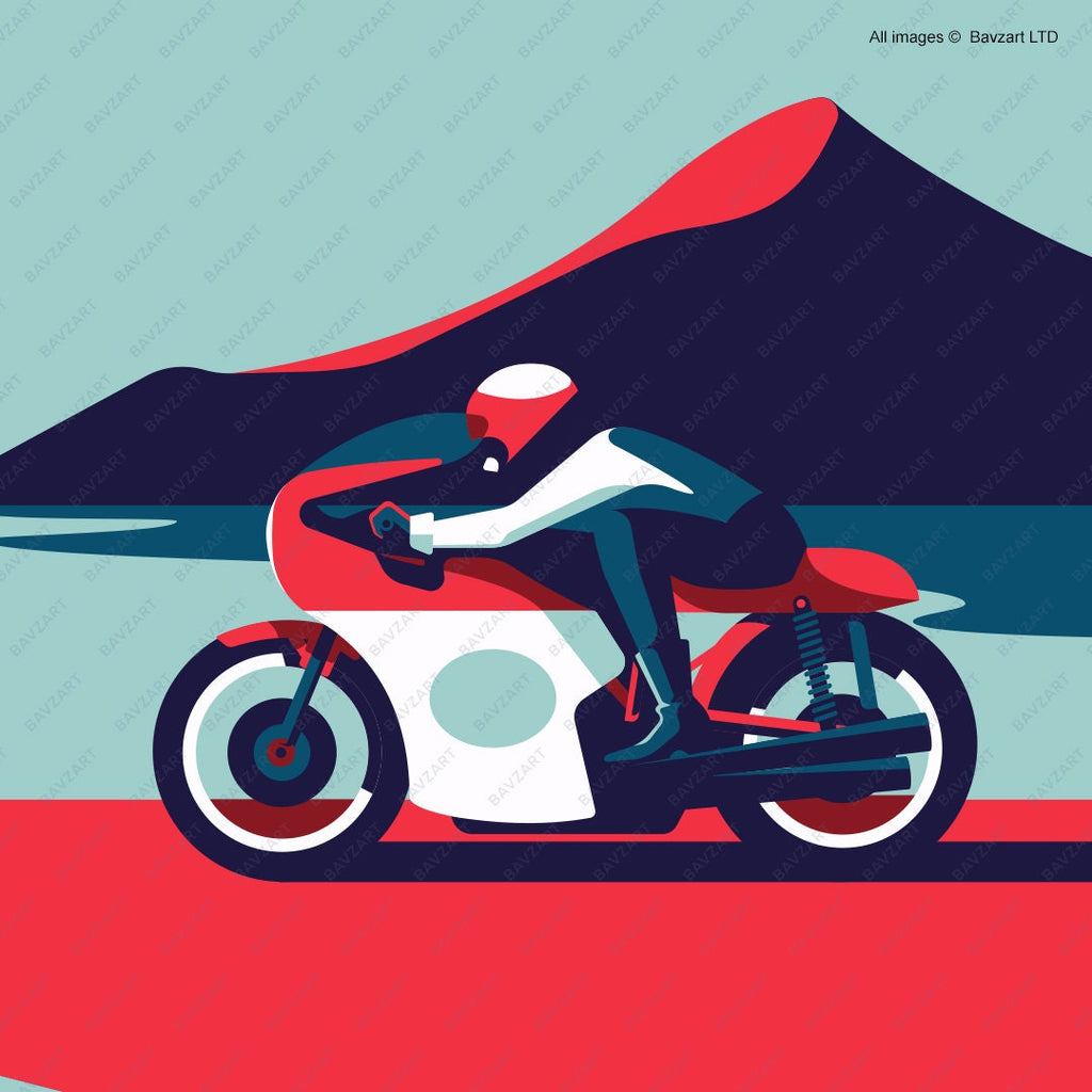 Agusta classic motorbike red - wall art