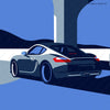 Vintage Porsche cayman 987 automotive art