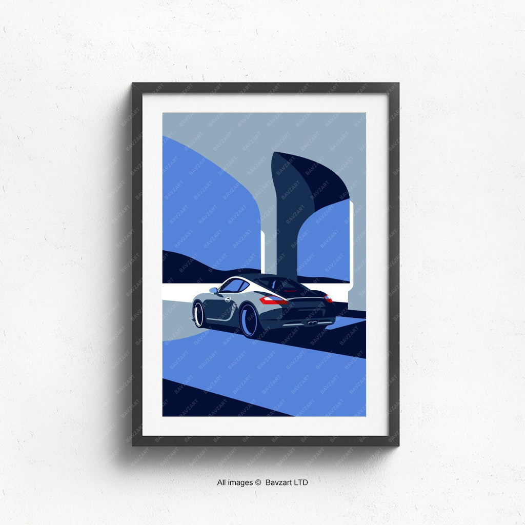 Vintage Porsche cayman 987 wall art