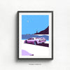 Lamborghini Diablo driving by lighthouse wall art