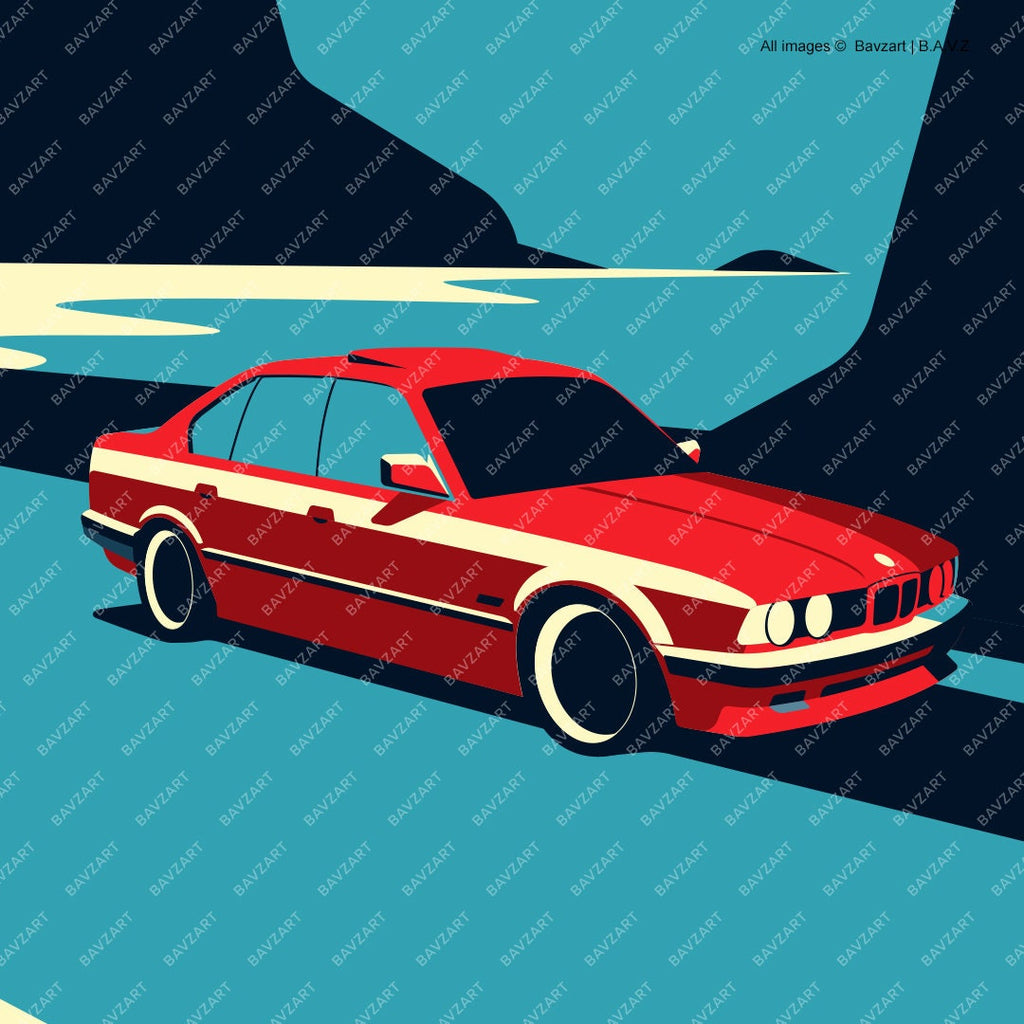 BMW e34 automotive art