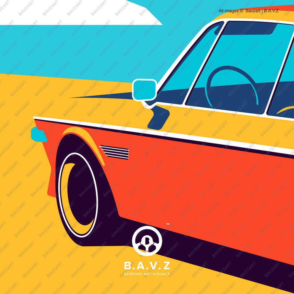 BMW classic e9 car wall art