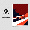 BMW M2 fierece orange wall art