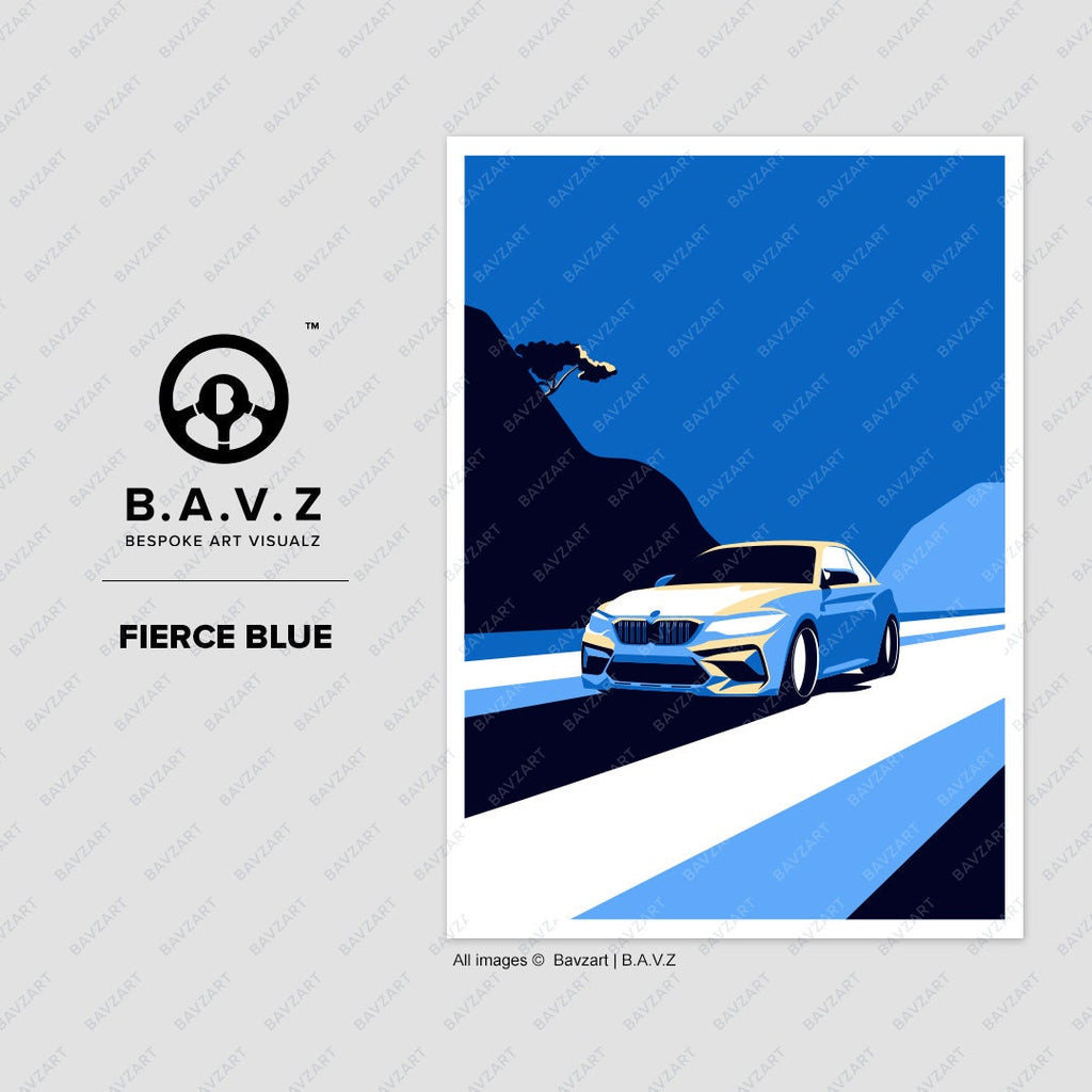 BMW M2 fierece blue wall art