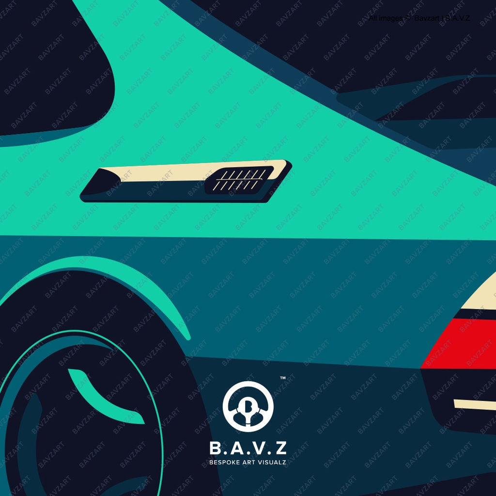 The Freeway Saab 900 automotive art