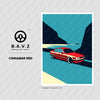 BMW e34 cinnabar red wall art