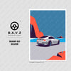 Coast to Coast with BMW Z4 - miami go silver wall art