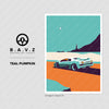 Lamborghini Diablo teal pumpkin wall art