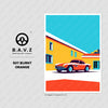 BMW 507 Roadster burnt red wall art