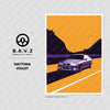 BMW e36 M3 daytona violet automotive art