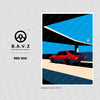 The Freeway Saab 900 red wall art