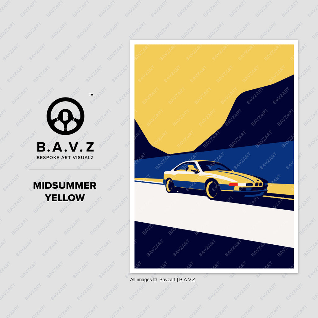 BMW 850 midsummer yellow wall art