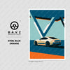 Mighty V8 Bentley GT steel blue orange wall art